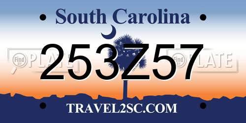 253Z57 South Carolina License Plate