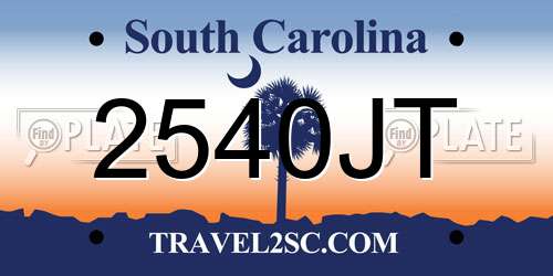 2540JT South Carolina License Plate
