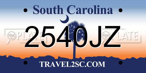 2540JZ South Carolina License Plate