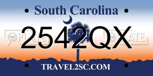 2542QX South Carolina License Plate