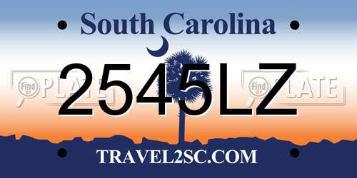2545LZ South Carolina License Plate