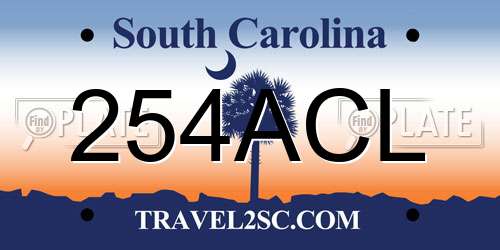 254ACL South Carolina License Plate