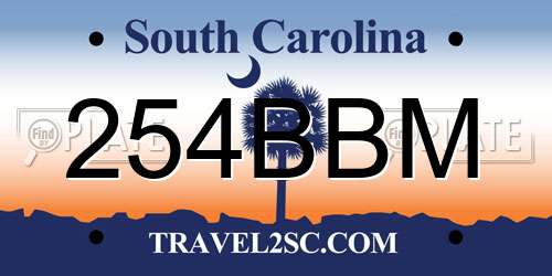254BBM South Carolina License Plate
