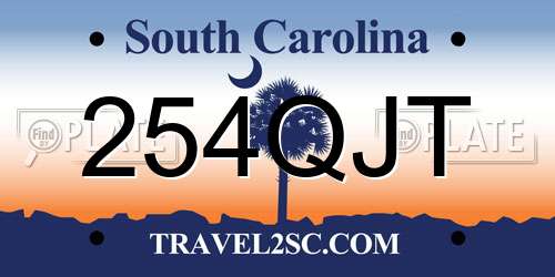 254QJT South Carolina License Plate