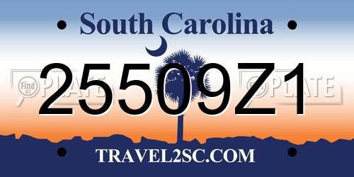 25509Z1 South Carolina License Plate