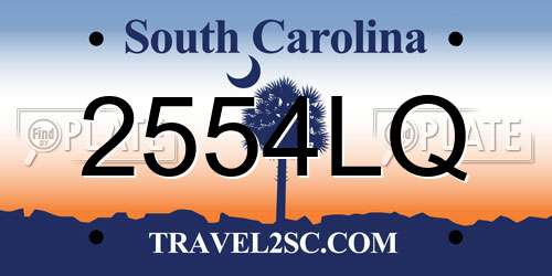 2554LQ South Carolina License Plate