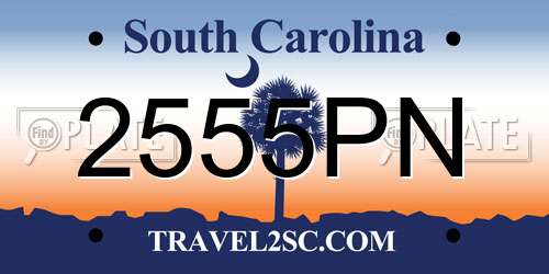 2555PN South Carolina License Plate