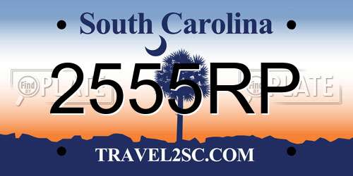 2555RP South Carolina License Plate