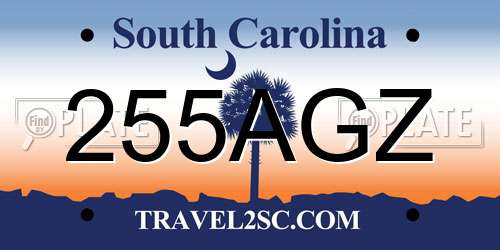255AGZ South Carolina License Plate