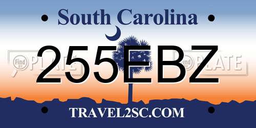 255EBZ South Carolina License Plate