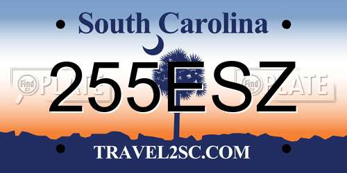 255ESZ South Carolina License Plate