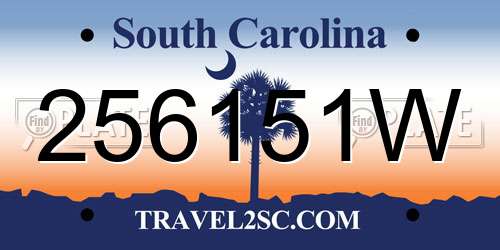 256151W South Carolina License Plate