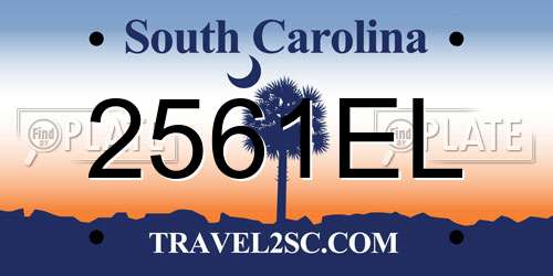 2561EL South Carolina License Plate