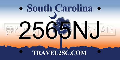 2565NJ South Carolina License Plate