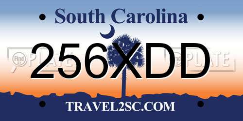 256XDD South Carolina License Plate
