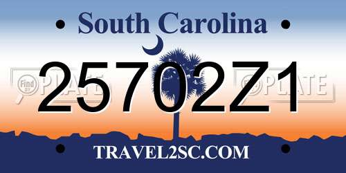 25702Z1 South Carolina License Plate