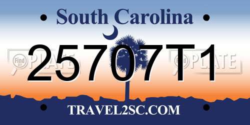 25707T1 South Carolina License Plate