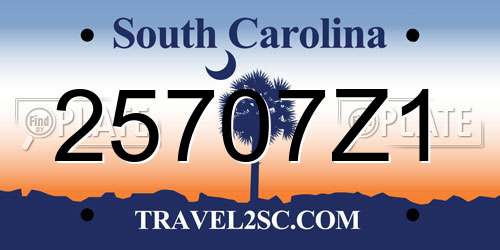 25707Z1 South Carolina License Plate