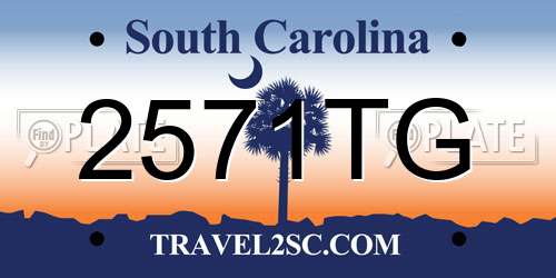 2571TG South Carolina License Plate