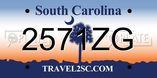 2571ZG South Carolina License Plate