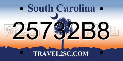 25732B8 South Carolina License Plate