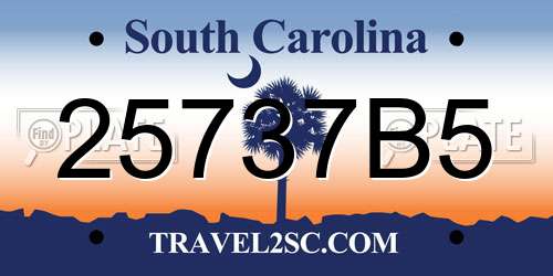 25737B5 South Carolina License Plate