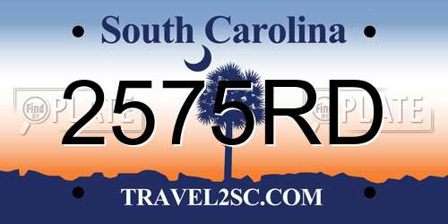 2575RD South Carolina License Plate