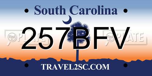 257BFV South Carolina License Plate