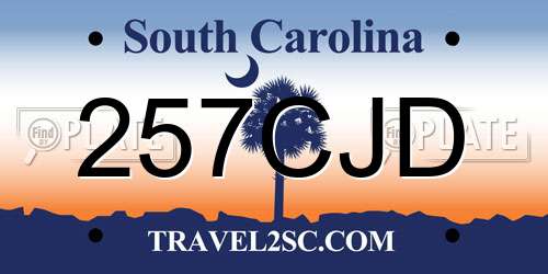 257CJD South Carolina License Plate