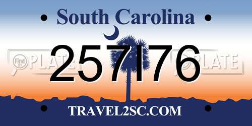 257I76 South Carolina License Plate