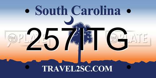 257ITG South Carolina License Plate