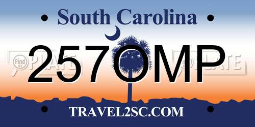 257OMP South Carolina License Plate