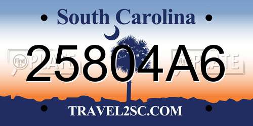25804A6 South Carolina License Plate