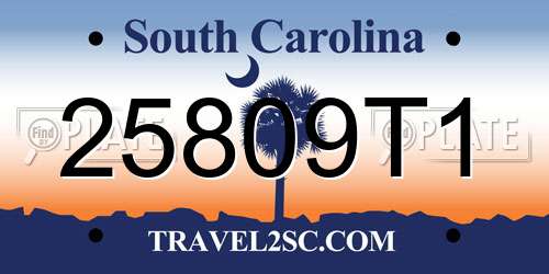 25809T1 South Carolina License Plate