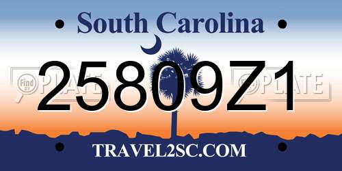 25809Z1 South Carolina License Plate