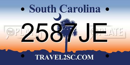 2587JE South Carolina License Plate