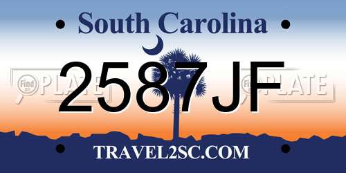 2587JF South Carolina License Plate