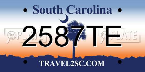 2587TE South Carolina License Plate