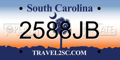 2588JB South Carolina License Plate