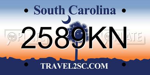 2589KN South Carolina License Plate