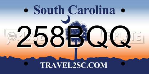 258BQQ South Carolina License Plate