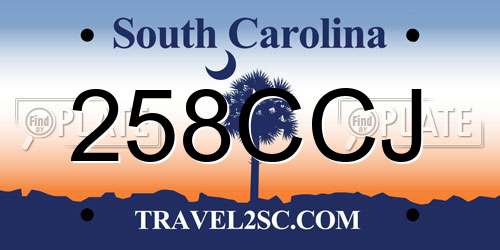 258CCJ South Carolina License Plate
