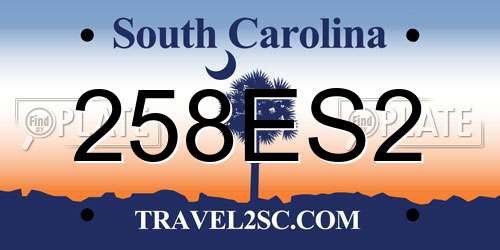 258ES2 South Carolina License Plate