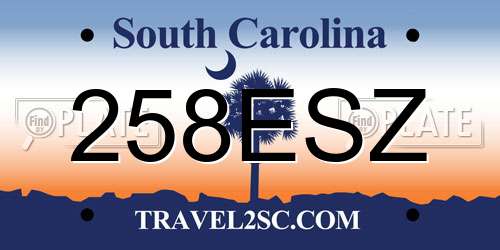 258ESZ South Carolina License Plate
