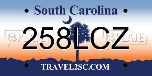 258LCZ South Carolina License Plate