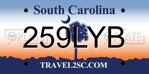 259LYB South Carolina License Plate