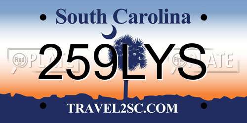 259LYS South Carolina License Plate