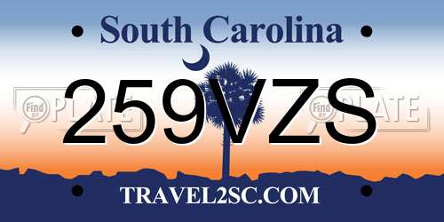 259VZS South Carolina License Plate