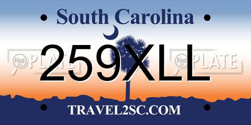 259XLL South Carolina License Plate