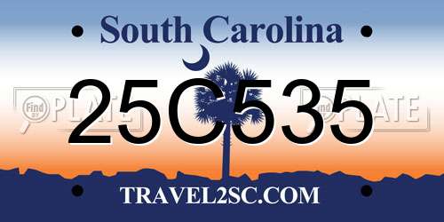 25C535 South Carolina License Plate